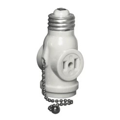 LEVITON 01406 WH PC LAMPH CURRENT TAP 2OUTLET