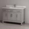 SHERWOOD SOLID WOOD VANITY SW-24-48-CG CASHMERE GREY CABINET WITH CALACATTA QUARTZ TOP 48IN (W) X 22IN (D) X 35IN (H) 1 SHERWOOD SOLID WOOD VANITY SW-24-48-CG CASHMERE GREY CABINET WITH CALACATTA QUARTZ TOP 48IN (W) X 22IN (D) X 35IN (H) -Lumber Hardware Store dryjfw7ma1gh3nfmigcy