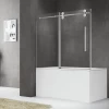 TZO FRAMELESS GLASS BATHTUB SLIDING DOOR WITH CHROME HARDWARE 60IN X 61IN 5698212-2-6061-CH -Lumber Hardware Store hcambhpyrppje2az3chl