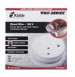 KIDDE P1275CA Pro Series 120V Hardwire Smoke Alarm With Hush Button And Battery Backup