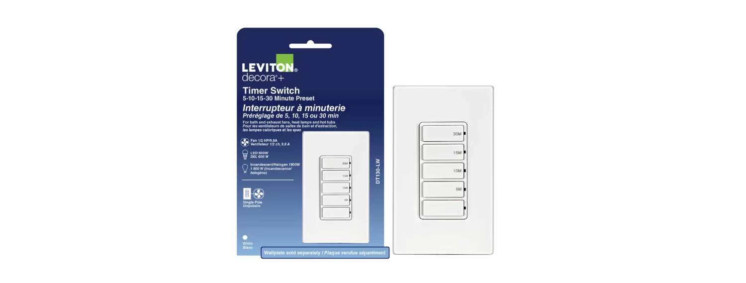 LEVITON DT130-742 DECORA 30 MINUTE DIGITAL COUNTDOWN TIMER WITH WALLPLATE 3 LEVITON DT130-742 DECORA 30 MINUTE DIGITAL COUNTDOWN TIMER WITH WALLPLATE