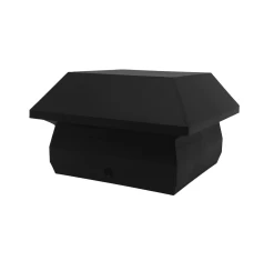 NUVO IRON SPC25 Black Vinyl 4X4 Post Cap. Fits Dressed 3 1/2” X 3 1/2” Post.