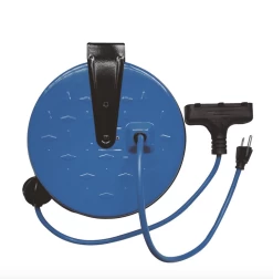 140023 RETRACTABLE METAL EXTENSION CORD REEL SJTW 16/3 30FT