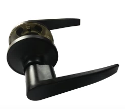 100113 TOUGH GUARD DOOR LOCK LEVER PASSAGE BLACK STRAIGHT HANDLE