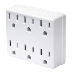 LEVITON 6ADPT WH ADAPT 6OUTLET GRND 3WI 15A125V