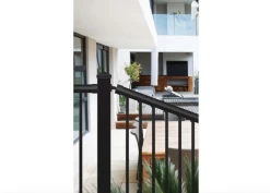 NUVO IRON BLSARK836S Black, Square Picket, 8′ Long X 36” High Aluminum Railing Section For Stairs. Comes With Top & Bottom Rail, 4 Mounting Brackets, Screws And 20 Balusters. Capable Of Adjusting From 0 To 38 Degrees
