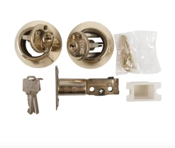 100601 TOUGH GUARD DOOR LOCK DEAD BOLT DOUBLE CYLINDER POLISHED BRASS