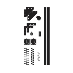 NUVO IRON BLARGK Black Gate Kit Convert Your Railing Section Into A Gate. Included: 2 Upright Side Rails, 2 Top & 2 Bottom Corner Braces, 1 Set Of Latch & Catch With Hinges And Fasteners, Top Rail End Caps, & Carriage Nuts & Bolts.