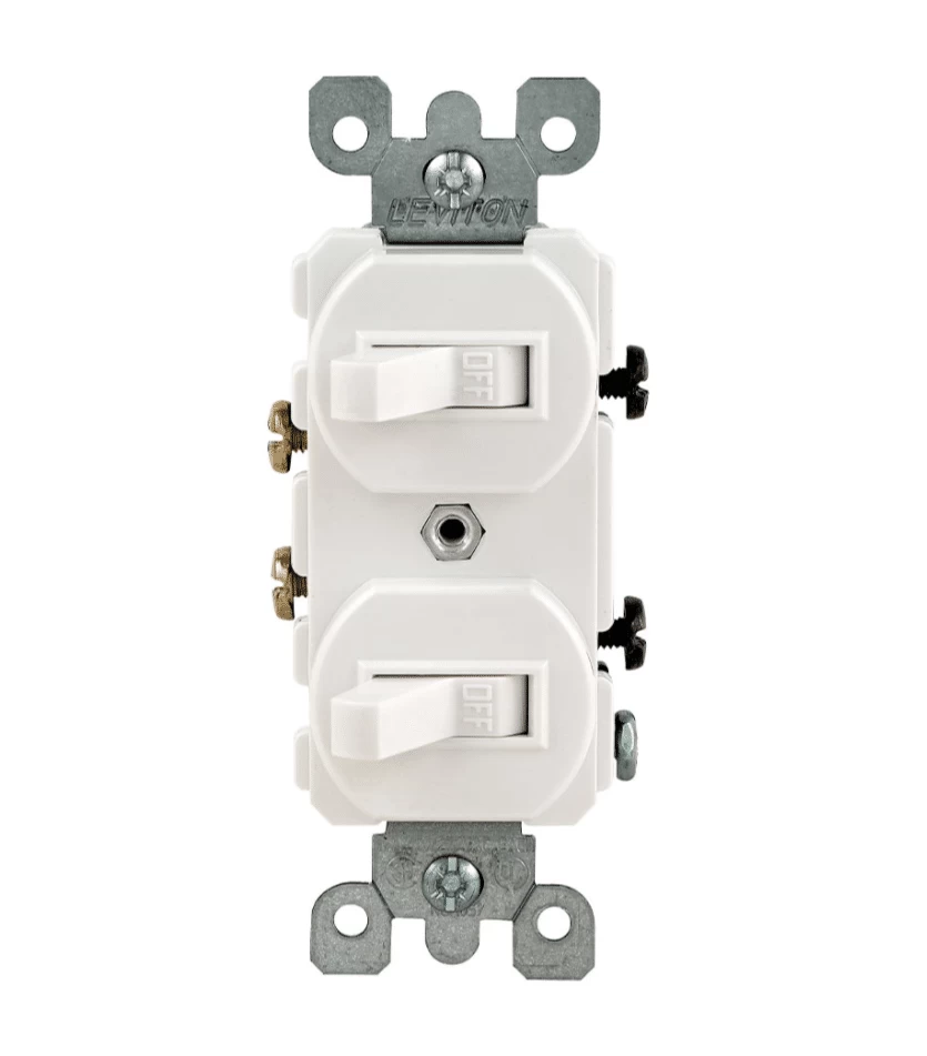 LEVITON 05224 WH COMBI 2SW DUP W/GRND SP 15A120/277VAC 3 LEVITON 05224 WH COMBI 2SW DUP W/GRND SP 15A120/277VAC