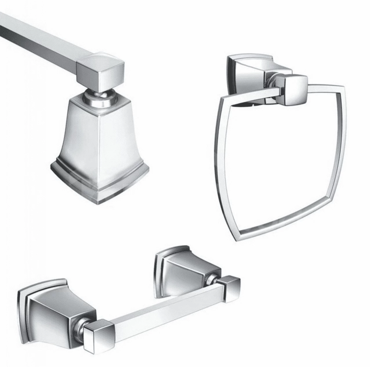 MOEN Y3233CH BOARDWALK CHROME 3 PIECE KIT 3 MOEN Y3233CH BOARDWALK CHROME 3 PIECE KIT