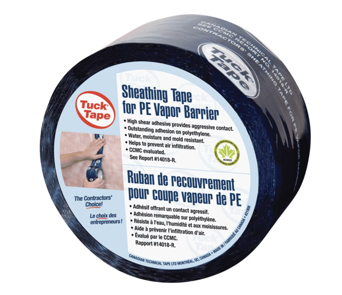 CANTECH 21900 – TUCK®TAPE CONTRACTORS’ SHEATHING TAPE FOR PE VAPOR BARRIER 60MM X 55M (BLUE) 3 CANTECH 21900 – TUCK®TAPE CONTRACTORS’ SHEATHING TAPE FOR PE VAPOR BARRIER 60MM X 55M (BLUE)