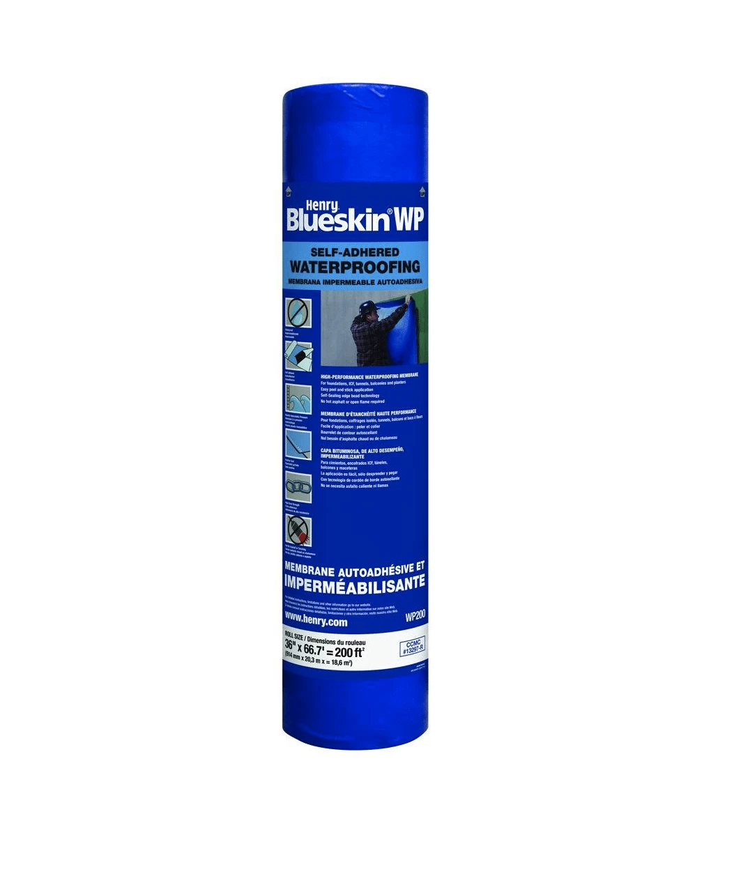 BLUESKIN WP200 2SQ 66.7X36 WATERPRFING CFP0 & FPO – 36IN X 66.7FT ROLL 3 BLUESKIN WP200 2SQ 66.7X36 WATERPRFING CFP0 & FPO – 36IN X 66.7FT ROLL