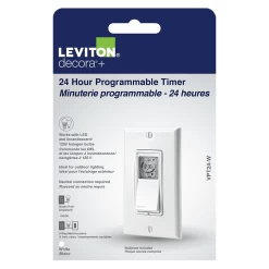 LEVITON VPT24 WH TIMER 24HR LCD SW 15A120VAC