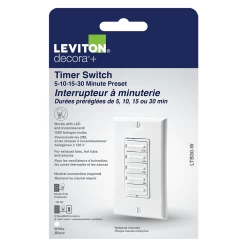 LEVITON LTB30 WH TIMER DEC 5KEY 5/10/15/30M20A1800W1HP
