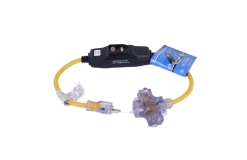140022 GFCI CORD INLINE TRIPLE TAP 12/3 MANUAL RESET 2FT 125V/15AMP