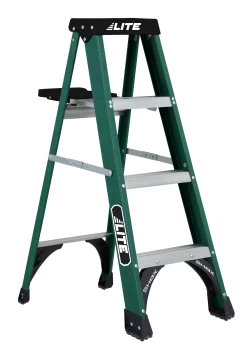 LOUISVILLE 4′ FGLASS GR2 STEP W/ PAIL TRAY