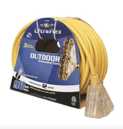 140052 EXTENSION CORD SJTW 12/3 100FT 3-OUTLET