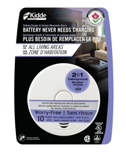KIDDE P3010L-CO-CA Worry Free Living Area 10 Year Smoke And Carbon Monoxide Alarm