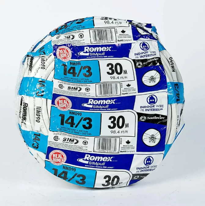 Southwire 14/3 NMD90 30M Romex SIMpull Electrical Wire – White 4 Southwire 14/3 NMD90 30M Romex SIMpull Electrical Wire – White - Image 2
